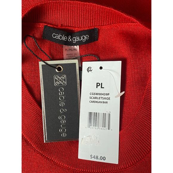 Cable and Gauge Red Sleeveless Blouse Women's Size Petite Large NWT - Picture 4 of 5